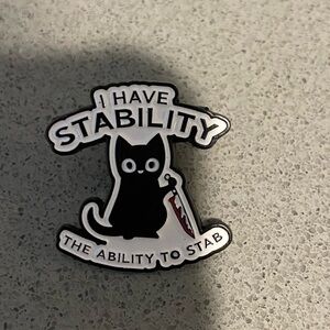 🎁BOGO🎁 Black Cat Enamel Pin with Humorous Text